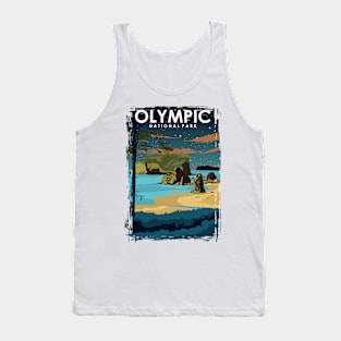 Olympic National Park National Park at Night Travel Poster Tank Top